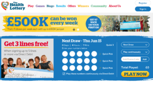 Health Lottery Website