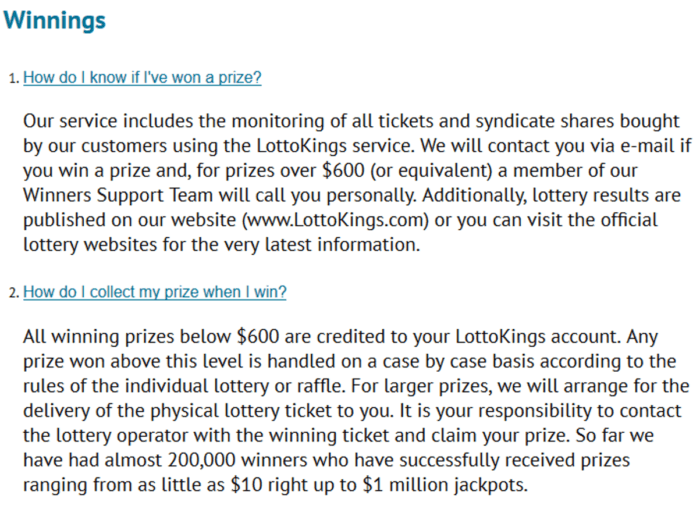 lotto agent vs lottokings prize claiming at lottokings