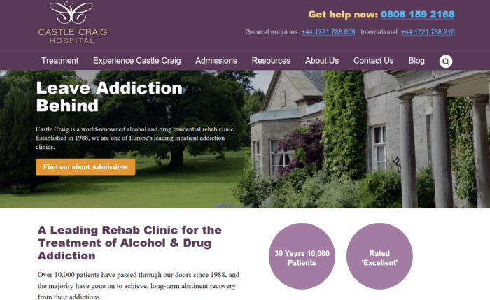 Castle Craig hospital for addiction treatment