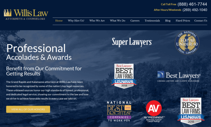 Willis Law's website