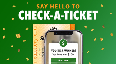 CA Lottery mobile app Check-A-Ticket feature