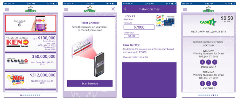 Tennessee Lottery mobile iOS Android app