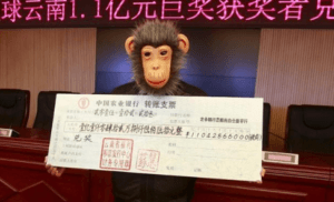 China costumed lottery winner monkey mask Yunan