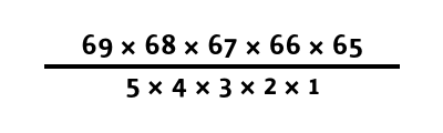 Powerball odds formula math