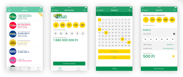 Szerencsejáték mobile app