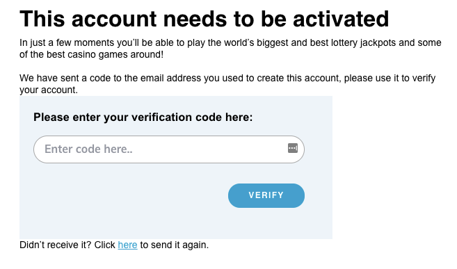 multilotto - account activation