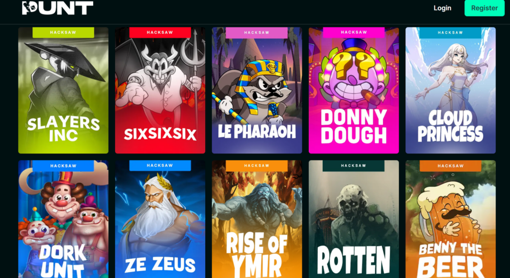 Punt Casino games