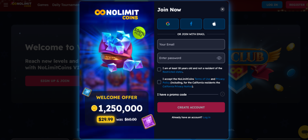 NoLimitCoins Casino bonus