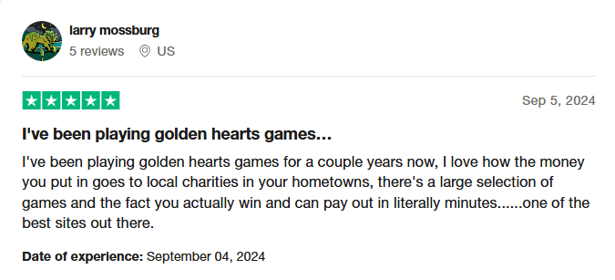 Golden Hearts Games Casino reviews