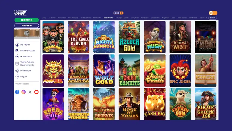 Best RealPrize Casino games