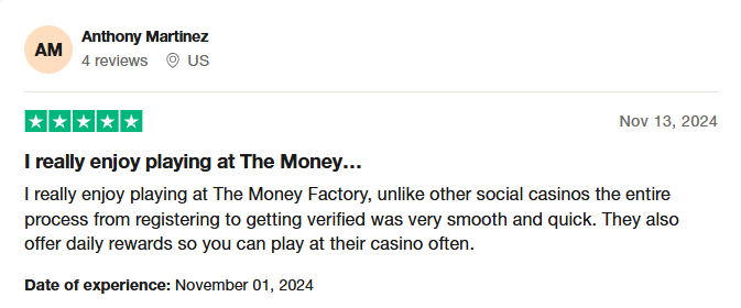 The Money Factory Casino reviews