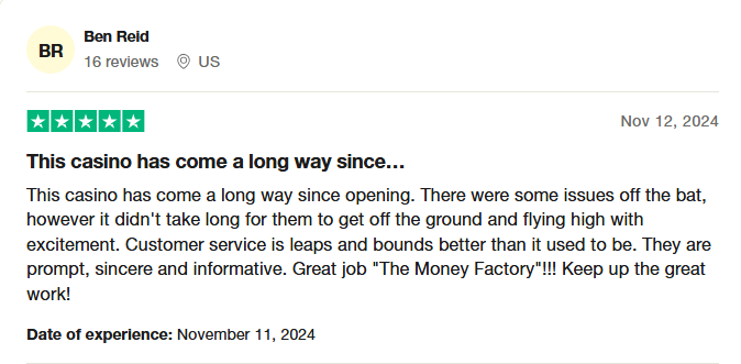 The Money Factory Casino reviews