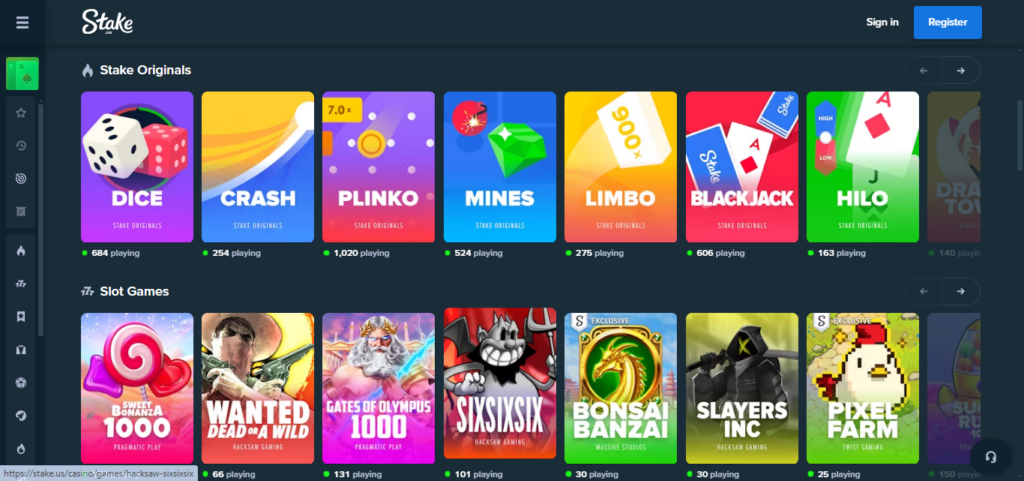 Stake.us games