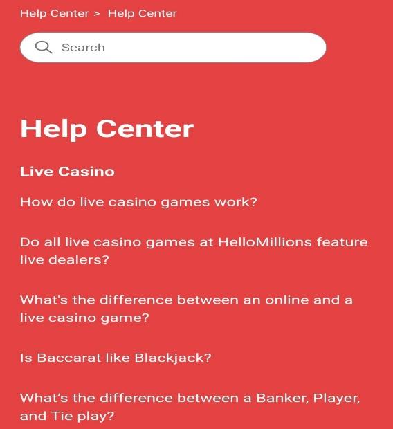Hello Millions customer support