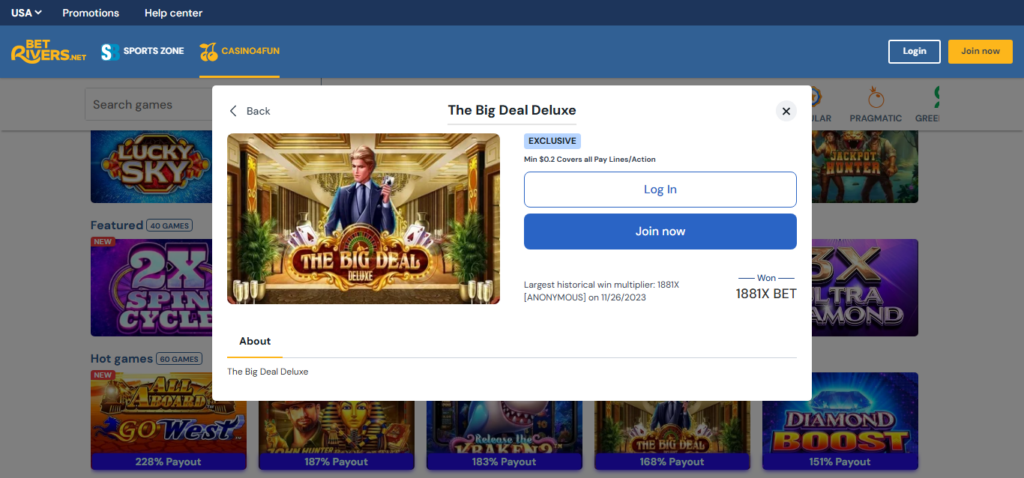 BetRivers.net Casino user experience