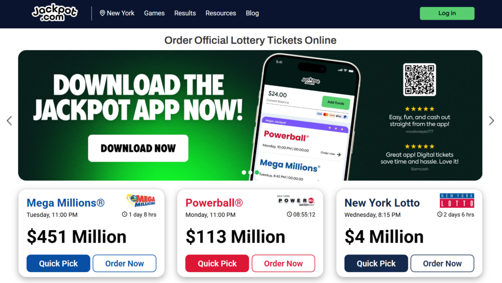 jackpot.com online lottery site USA
