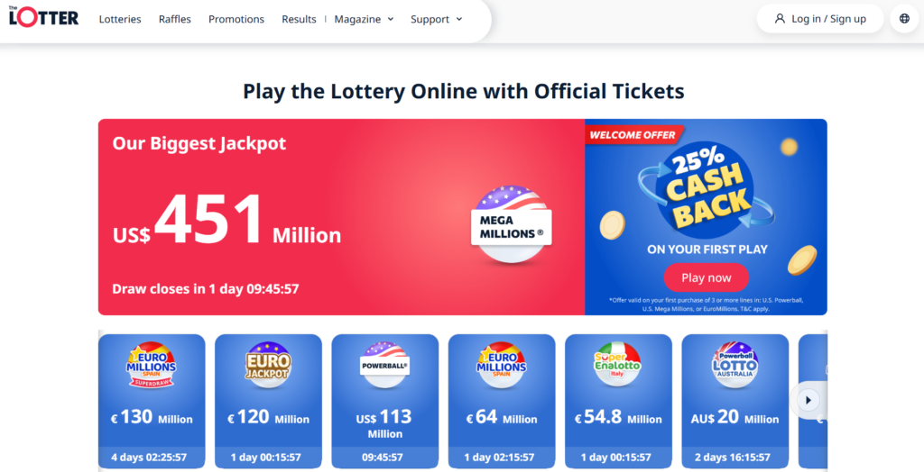 thelotter online lottery site